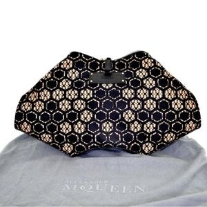 Alexander McQueen De-Manta Honeycomb Clutch Bag, Multi/Honeycomb print.